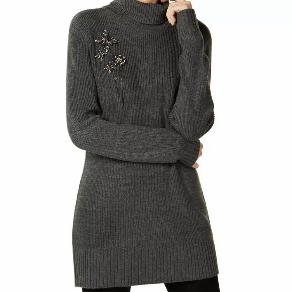 Inc size XL Embellished Tunic Turtleneck Sweater